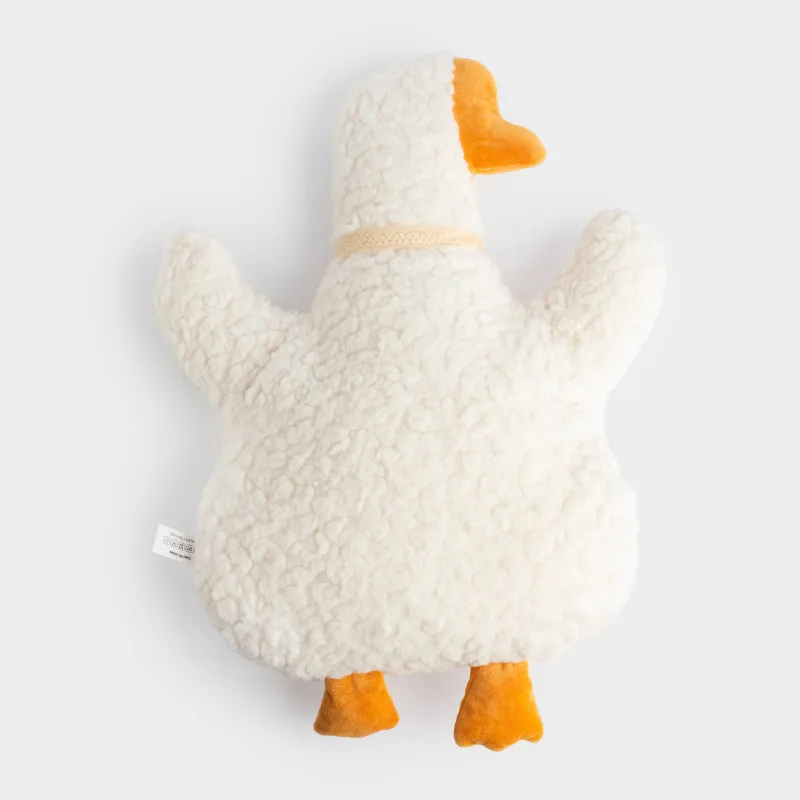 Подушка декоративная, 43х29 см, плюш, белая, Гусь, Goose, image-1