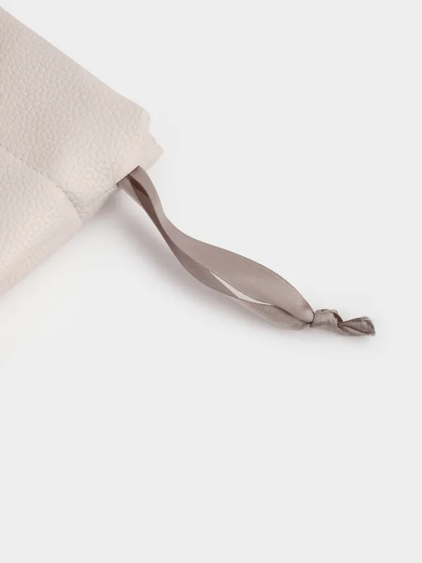 Косметичка, 25х20 см, на завязках, полиуретан, бежевая, Memo, image-3