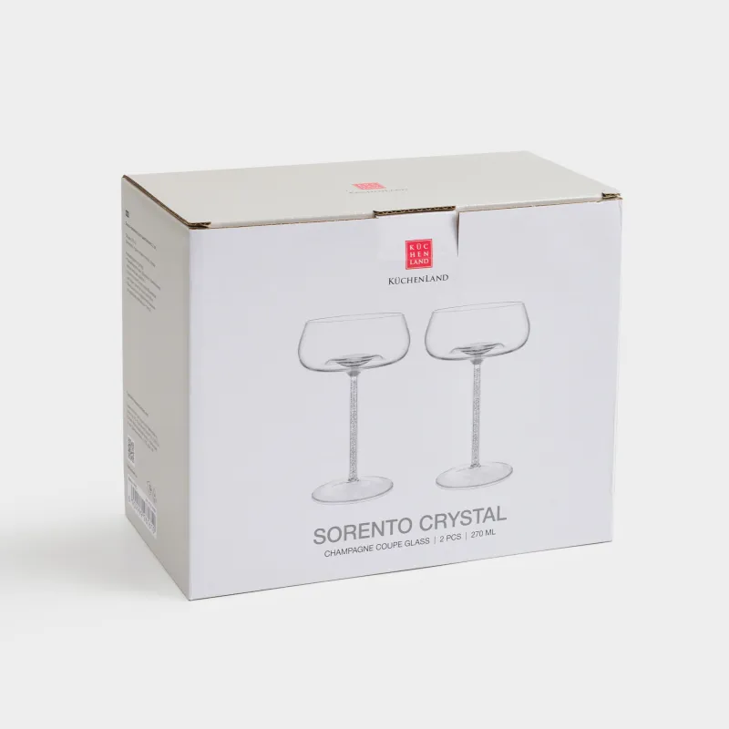 Бокал-креманка для шампанского, 270 мл, 2 шт, стекло Б/стразы, Sorento crystal, image-3