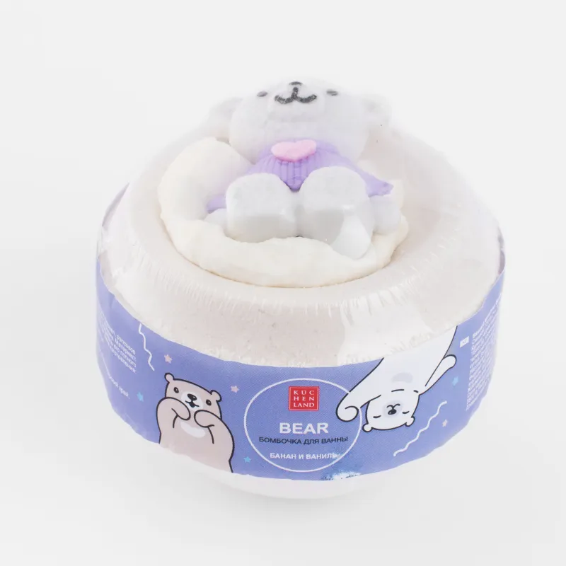 Бомбочка для ванны, 130 гр, с игрушкой, в ассортименте, банан и ваниль, Мишка, Bear, image-3
