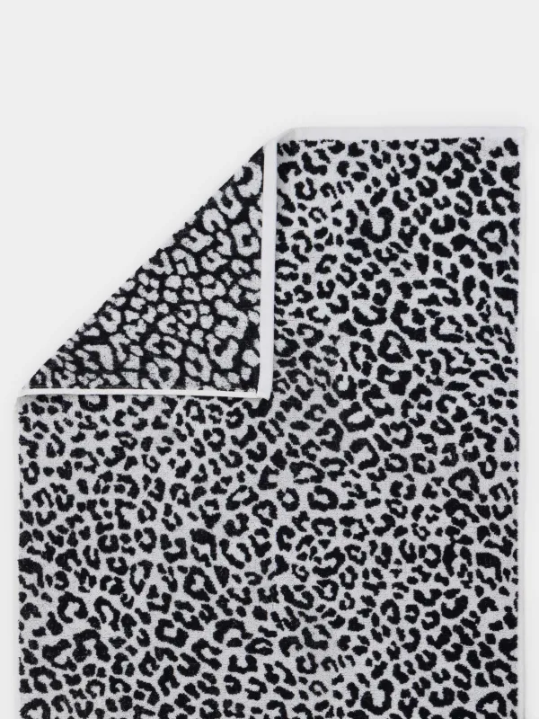 Полотенце, 70х140 см, хлопок, молочное, Леопардовый принт, Leopard cotton, image-2