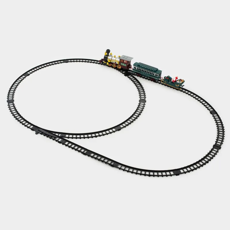 Железная дорога игрушечная, L, двойная, музыкальная, с подсветкой/дымом, пластик, Game rail, image-3