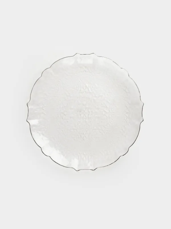 Тарелка подстановочная, 33 см, стекло, Nautilus silver, image-0