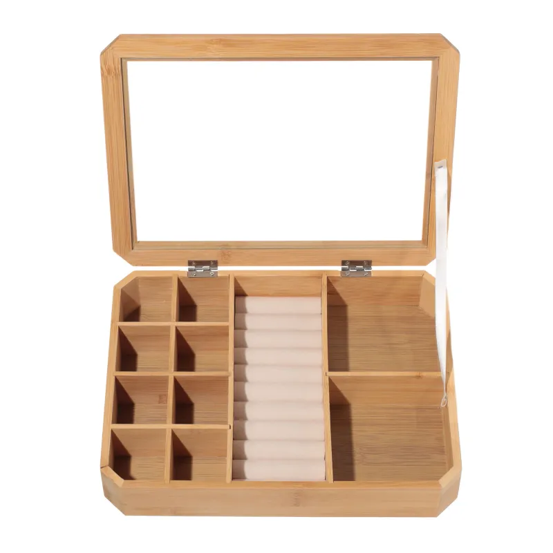 Шкатулка для украшений, 30х23 см, бамбук/стекло, Bamboo, image-2