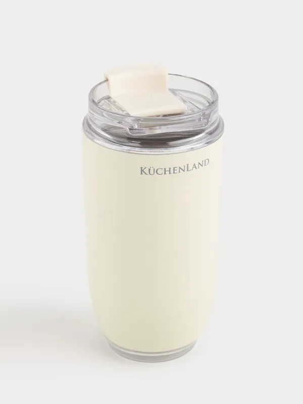 Термокружка, 320 мл, сталь/пластик, бежевая, Country, image-1