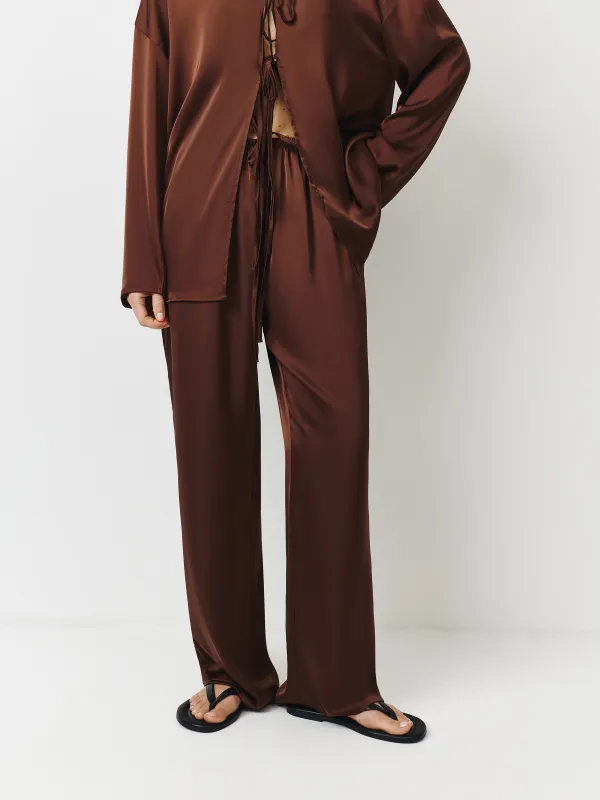 Брюки домашние, коричневые, Derin, image-1