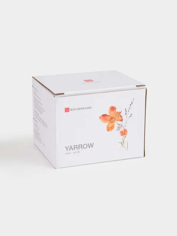 Кружка, 320 мл, фарфор N, белая, с золотистым кантом, Полевые цветы, Yarrow, image-4