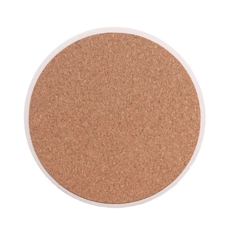 Подставка под кружку, 11x11 см, керамика/пробка, круглая, черная, Ночной кот, Cat night, image-1