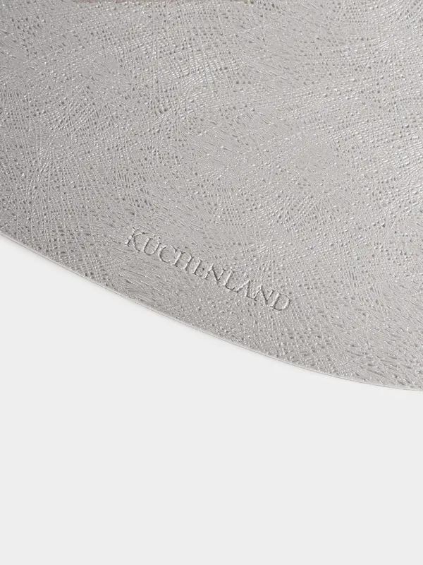 Салфетка под приборы, 32х45 см, ПВХ, фигурная, темно-серебристая, Rock, image-3