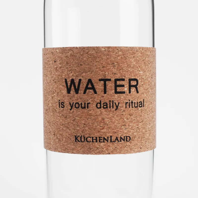 Бутылка для напитков, 1,25 л, с зарфом, стекло Б/пробка, Clear font, image-4