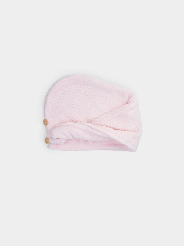 Полотенце-тюрбан для волос, 62х24 см, микроволокно, розовое, Fiber spa, image-0