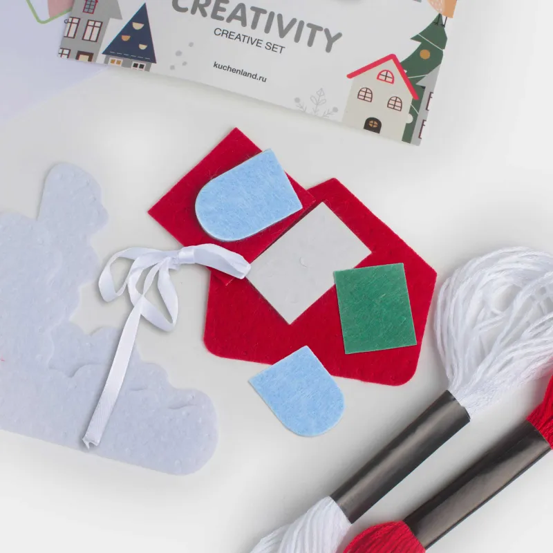 Набор для творчества, 18х9 см, рукоделие, фетр/хлопок, подвеска, Домик, Creativity, image-1