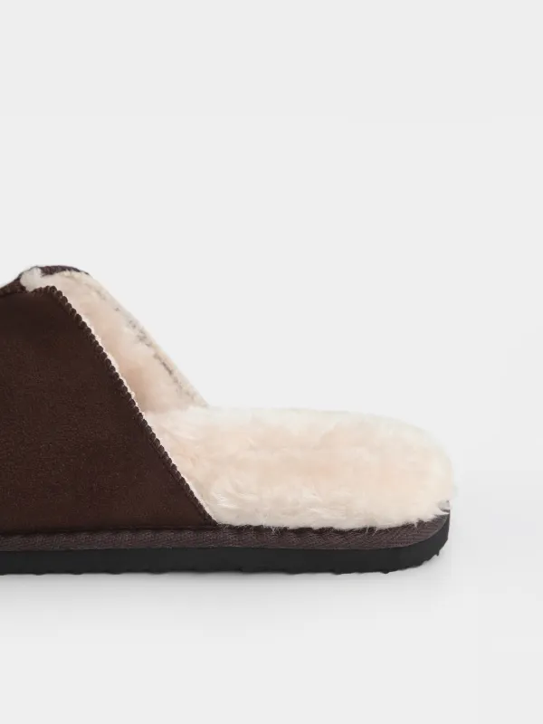 Тапочки из искусственной замши с меховой стелькой Suede, image-5