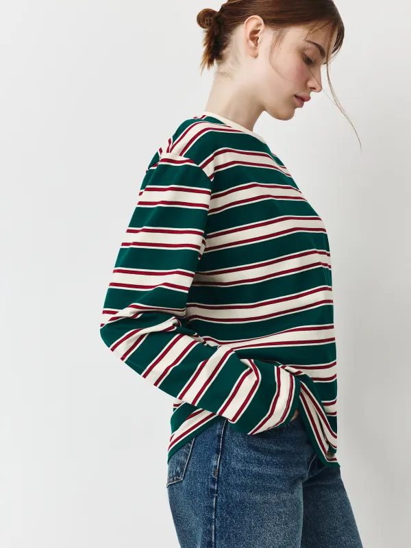 Лонгслив зеленый, Полоска, Latoya, image-4