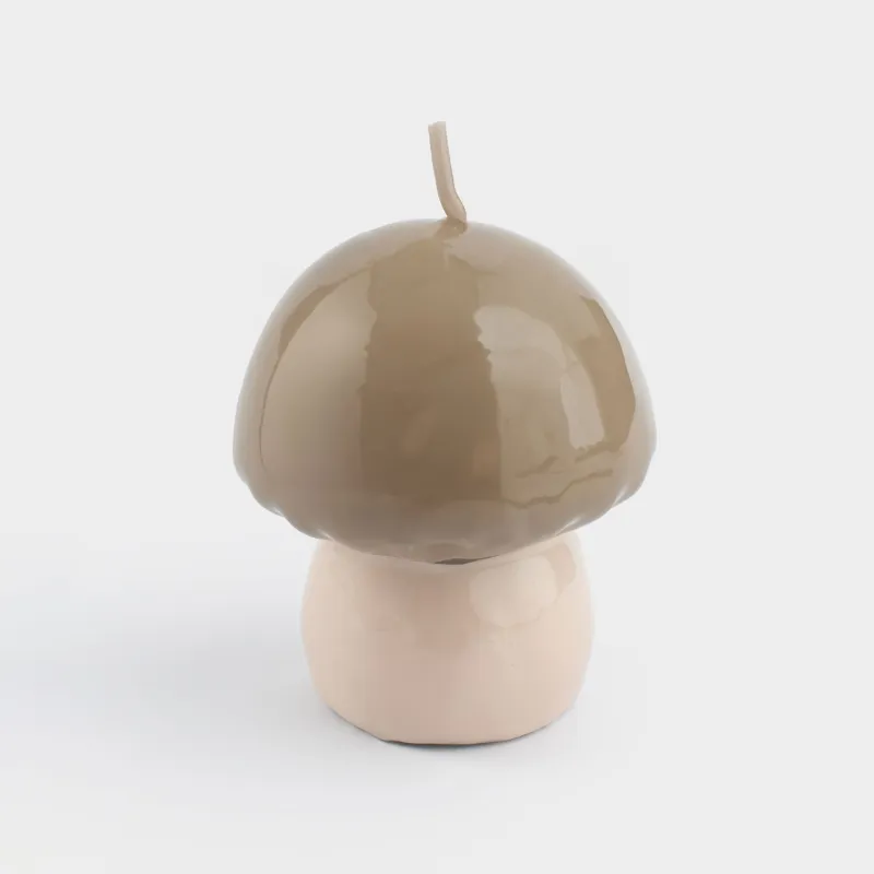 Свеча, 7х8 см, молочно-коричневая, Гриб, Colors autumn