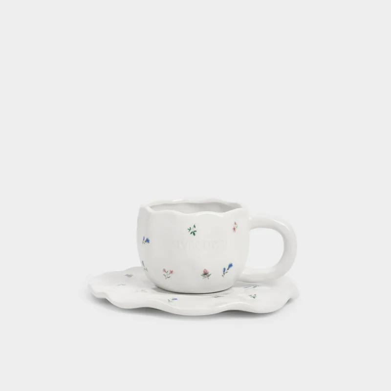 Пара чайная, 1 перс, 2 пр, 410 мл, керамика D, молочная, Нежные цветы, El flora