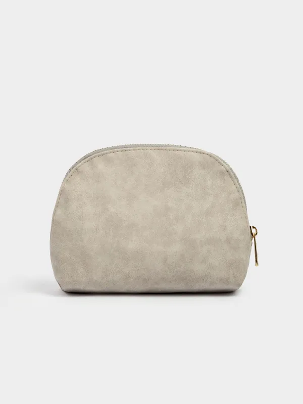 Косметичка, 17х15 см, полиуретан, серая, Krast, image-0