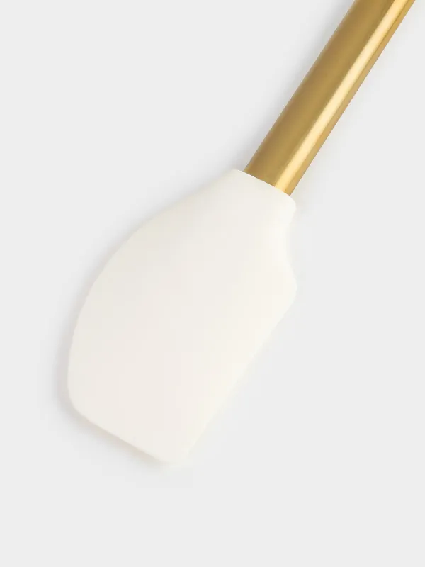 Лопатка-шпатель, 33 см, силикон/сталь, молочная, Bello gold, image-4