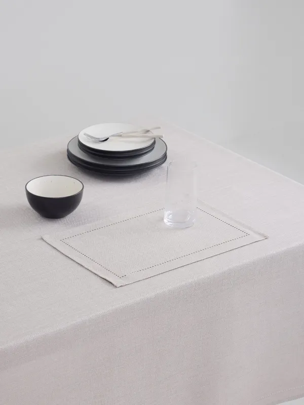 Салфетка под приборы, 30х45 см, полиэстер, прямоугольная, бежевая, Hemstitch, image-6