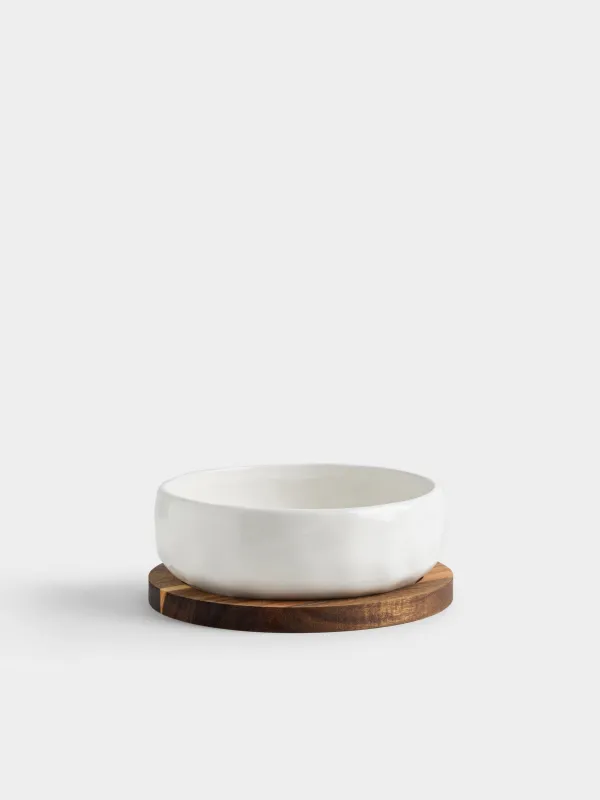 Салатник, 20х6 см, на подставке, Мятый эффект, Crumple kitchen, image-0