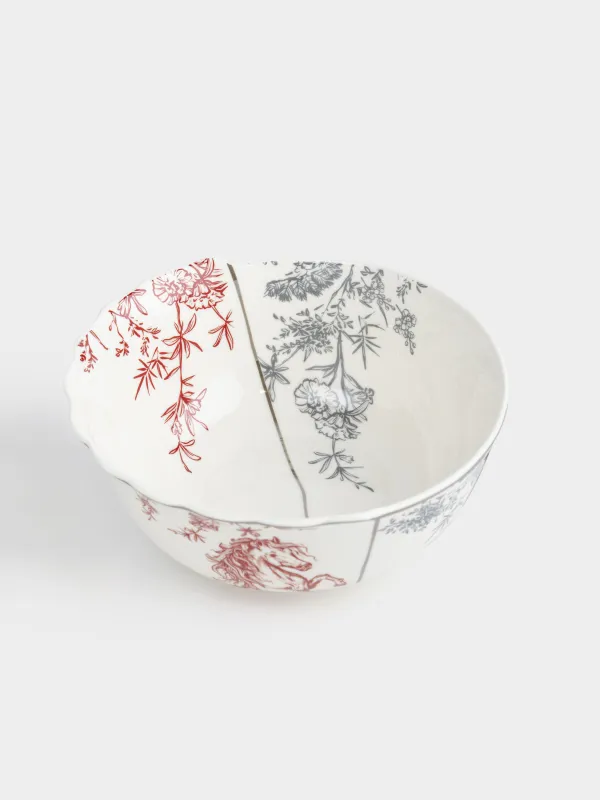 Салатник, 15x6 см, 500 мл, фарфор N, белый, с серебристым кантом, Лошадь, Kairon horse, image-1