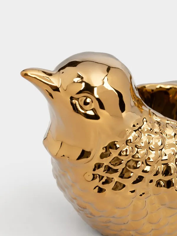 Подставка для зубочисток, 9 см, фарфор P, золотистая, Птица, Birds, image-3