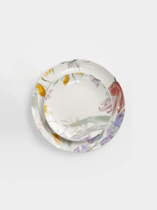 Сервиз обеденный, 6 перс, 18 пр, фарфор P, белый, Пастельные цветы, Pastel flora, image-2