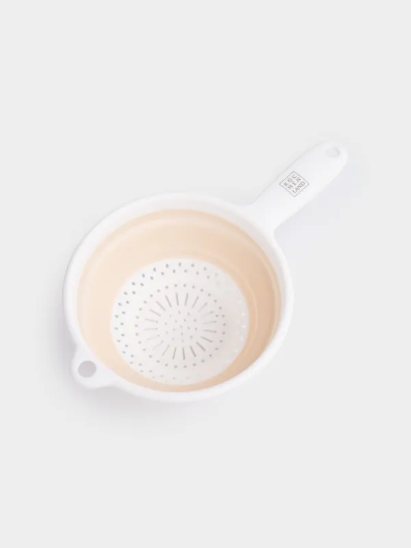 Дуршлаг, 33 см, складной, с ручкой, пластик/резина, серо-бежевый, Foldaway, image-3