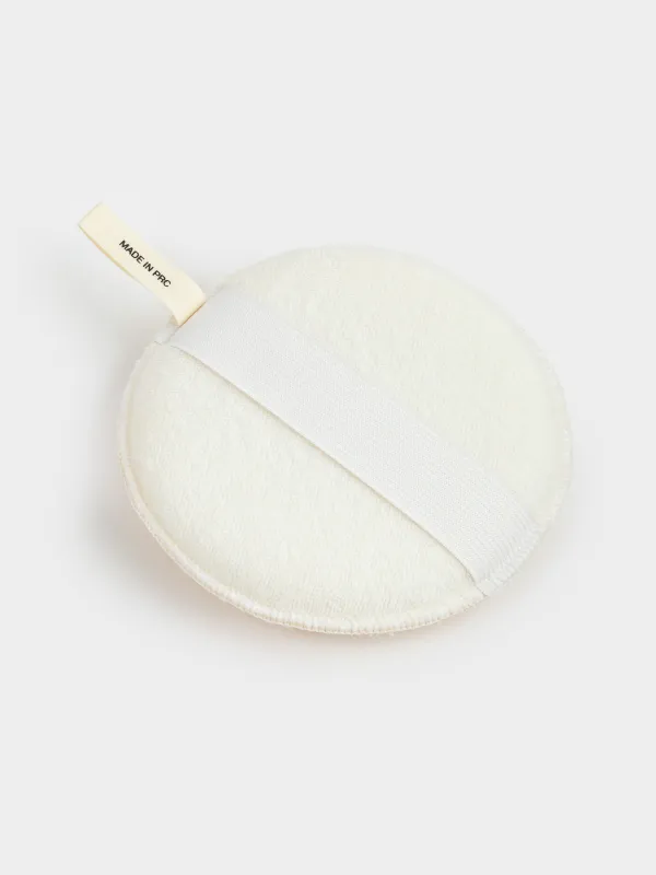 Мочалка-губка для мытья лица и тела, 13 см, с держателем, нейлон/хлопок, бежевая, Unique spa, image-2