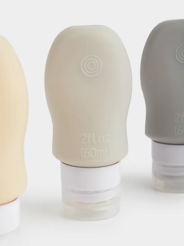 Набор флаконов для путешествий, 4 шт, на присоске, в косметичке, силикон, Travel color, image-3