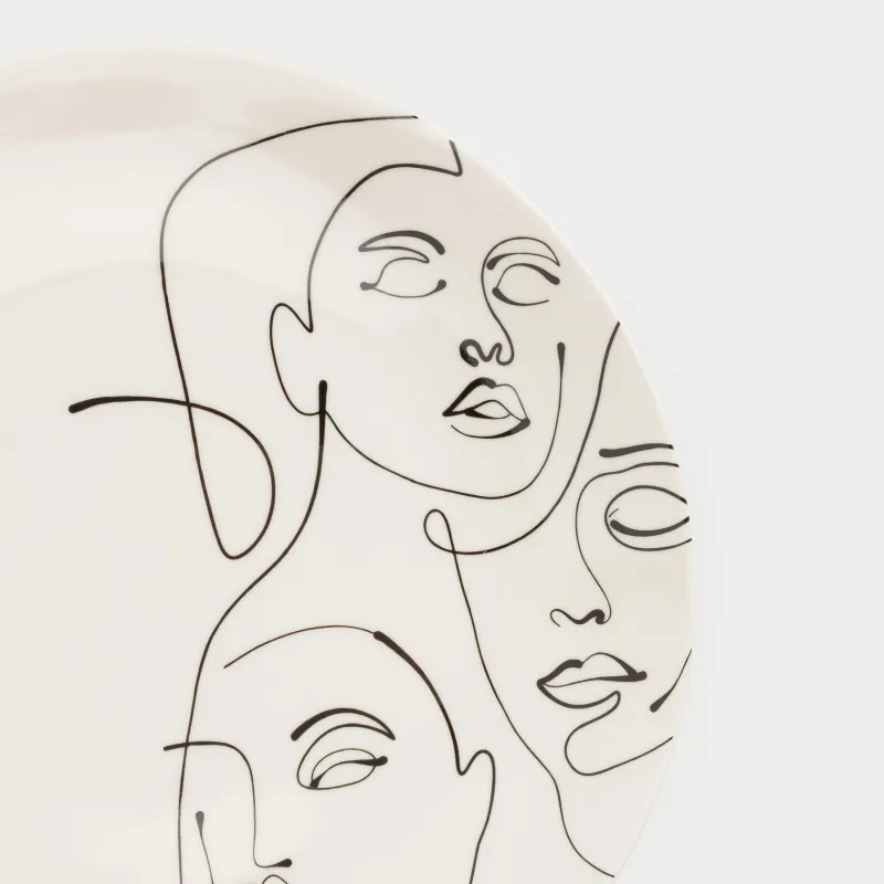 Тарелка закусочная, 23 см, 2 шт, фарфор N, молочная, Абстрактные лица, Face, image-5