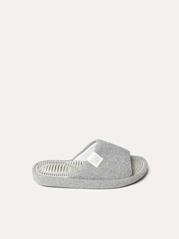 Тапочки мужские, домашние, открытые, полиэстер, серые, Lint, image-0