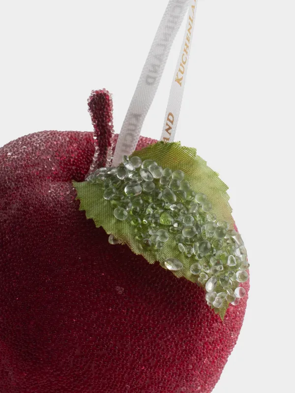 Игрушка елочная, 10 см, пенопласт, красная, Яблоко, Fruits, image-1