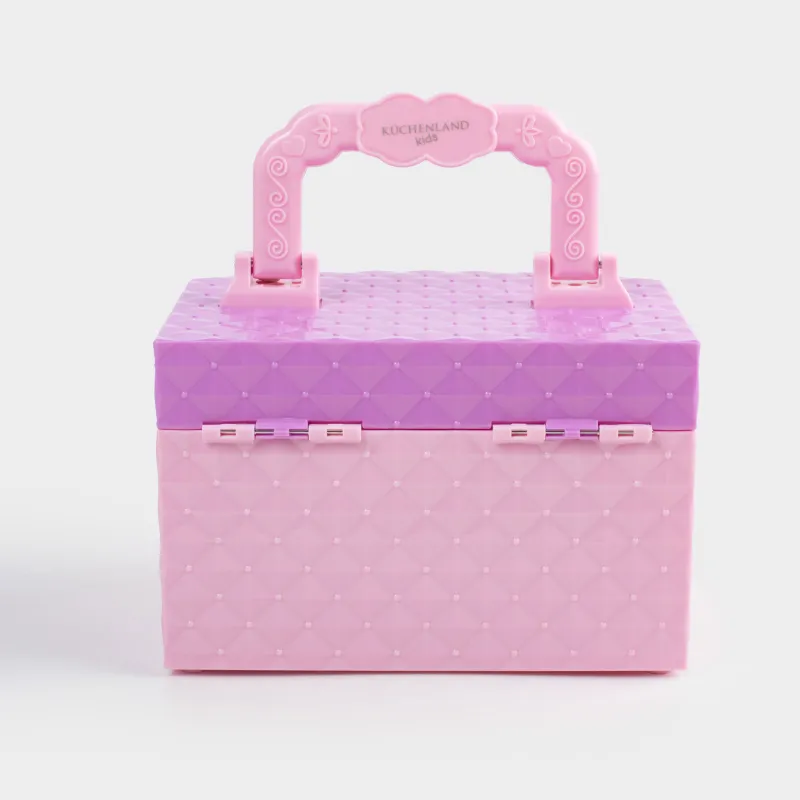 Набор косметики, детский, 16 см, 26 пр, с украшениями, в кейсе, пластик, розовый, Cosmetic kids, image-1