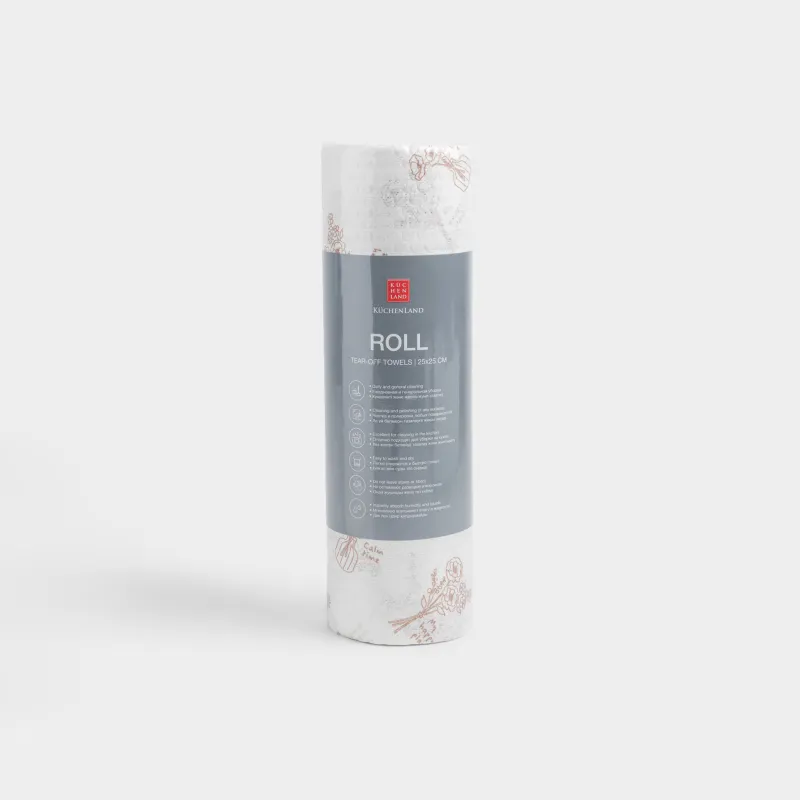 Полотенца рулонные, 25х25 см, 50 шт, целлюлоза, бело-бежевые, Букеты, Roll