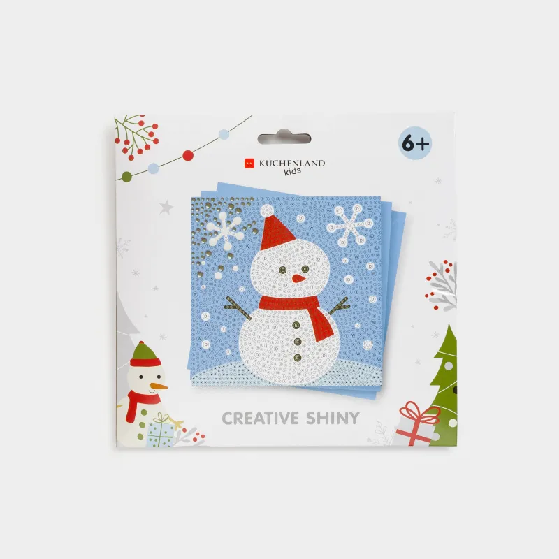 Набор для творчества, 15x15 см, рукоделие, стразы, Снеговик, Creative shiny, image-5