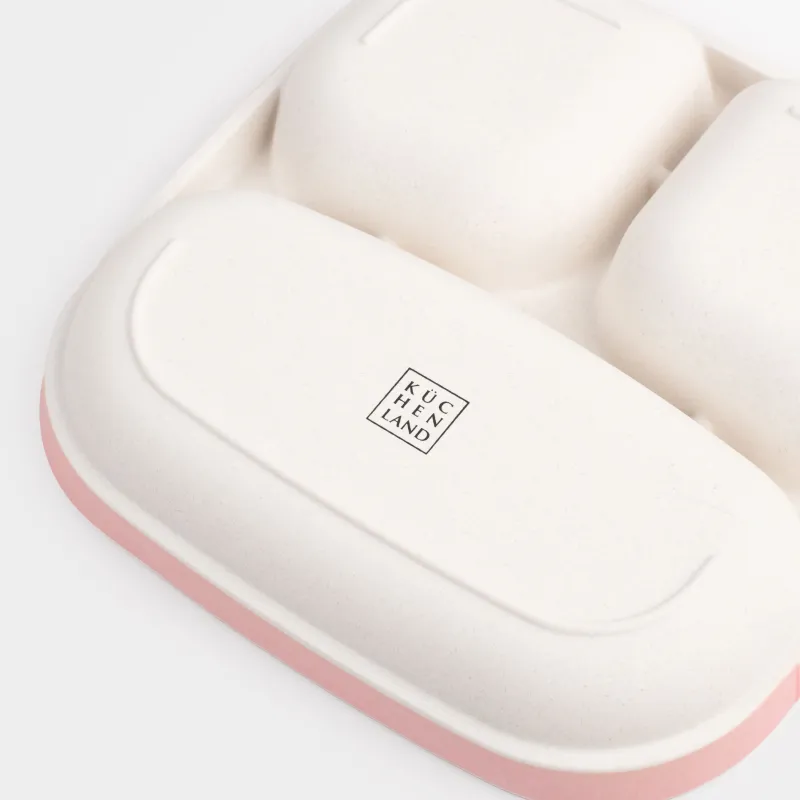 Тарелка обеденная, детская, 18 см, 3 отд, бамбук, розово-зеленая, Девочки в платьях, Sweet loli, image-5