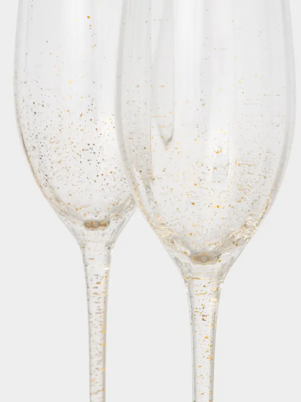 Бокал для шампанского, 2 шт, Золотистые брызги, Filo R speck, image-4