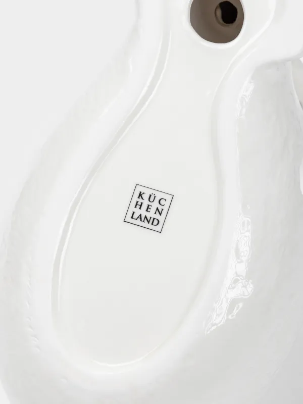 Блюдо декоративное, 28х13х18 см, керамика, белое, Олень, Forest deers, image-3