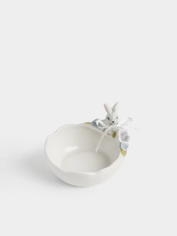 Пиала, 15х10 см, 300 мл, керамика D, молочная, Кролик с цветами, Easter, image-3