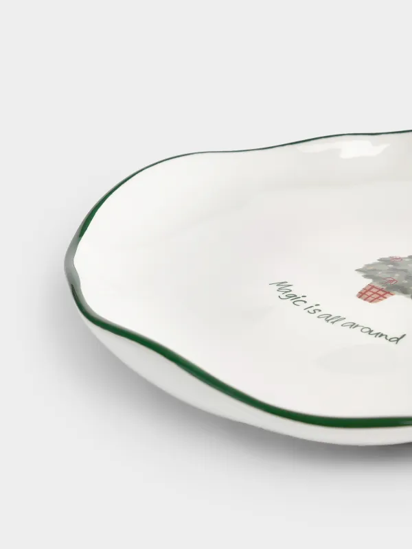 Тарелка закусочная, 22 см, Нарядная елка, Christmas green, image-2