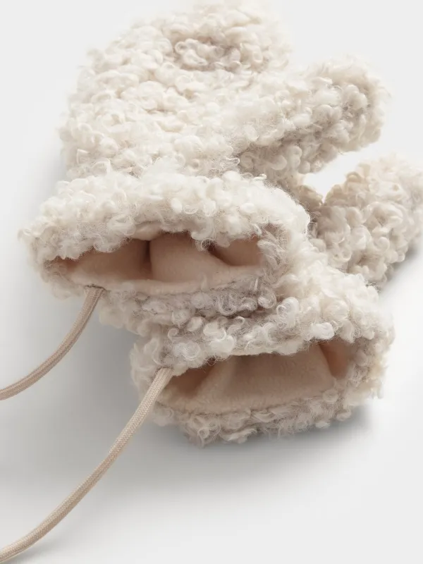 Варежки из искусственного меха на шнурке, Curled warm, image-3