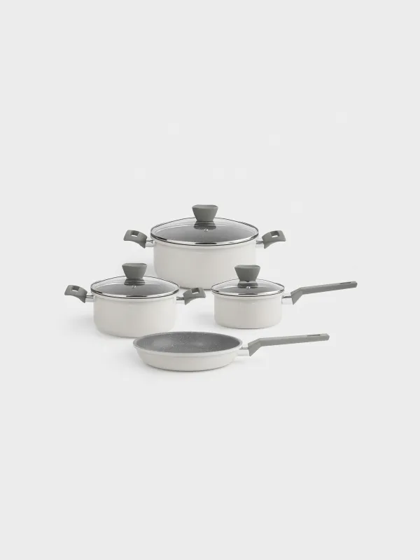 Набор посуды, 4 пр, с покрытием, алюминий, бежевый, Tasty, image-0