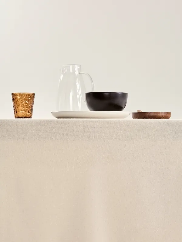 Скатерть, 170х250 см, с бахромой, хлопок, бежевая, Framed, image-4