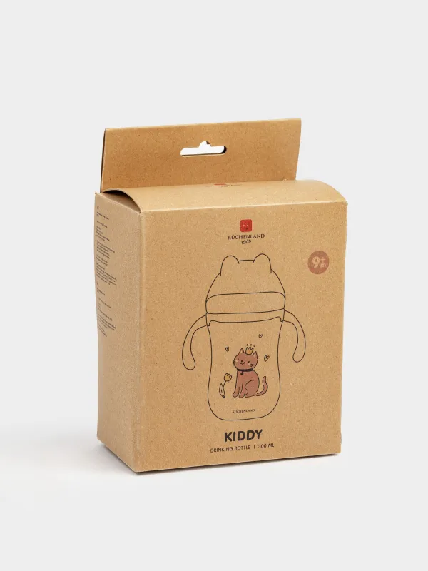 Бутылка-поильник, детская, 350 мл, тритан, розовая, Котик, Kiddy, image-6