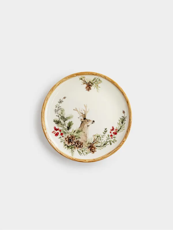 Тарелка закусочная, 22 см, Олень и ягоды, Berries&deer, image-0