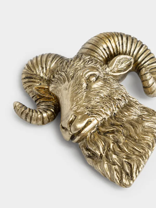 Магнит, 8 см, Голова барана, Sheep gold, image-1