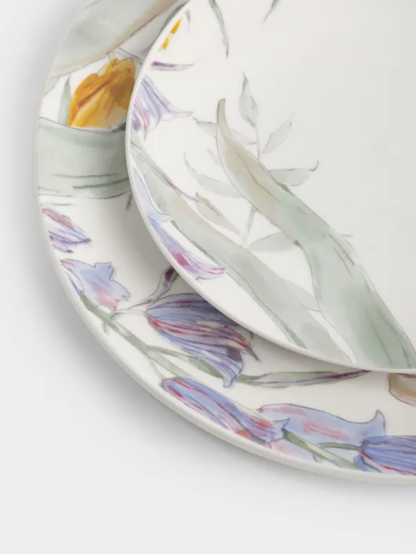 Сервиз обеденный, 6 перс, 18 пр, фарфор P, белый, Пастельные цветы, Pastel flora, image-4