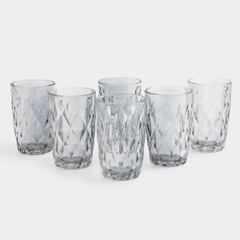 Стакан, 12 см, 340 мл, 6 шт, стекло Р, серый, Rhomb color, image-0