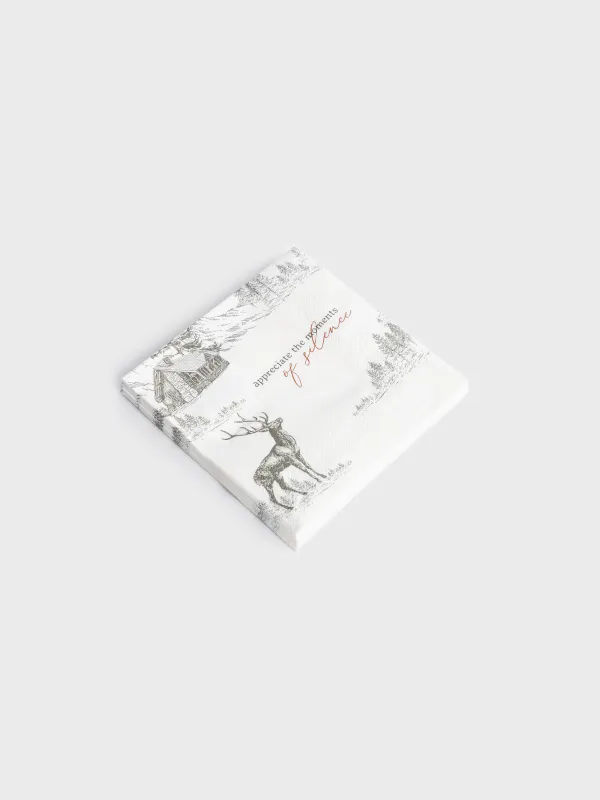 Салфетки бумажные, 33х33 см, 20 шт, Олень в лесу, Woodland story, image-1